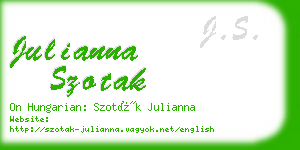 julianna szotak business card